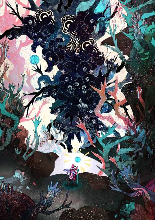 fhtagn-and-tentacles: FORBIDDEN SUMMONING by Guy Pascal “Gax” Vallez