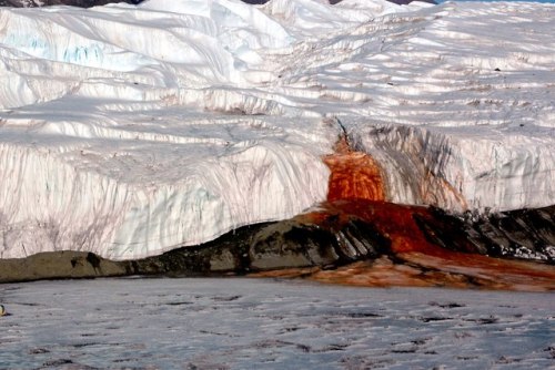 Blood Falls - Dry Valleys, AntarcticaThe Blood Falls are named after the bright, crimson red briny l