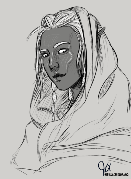 Still very much a WIP but I’m already a lot happier with “Ying 2.0″.She’s a half-drow Bard/Warlock (