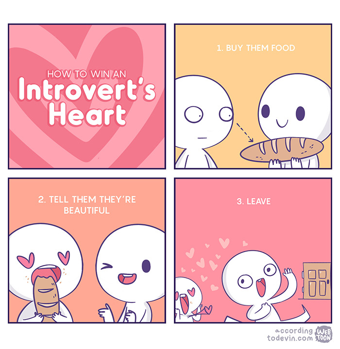 tastefullyoffensive:  Do you love an introvert? Say no more. - According to Devin