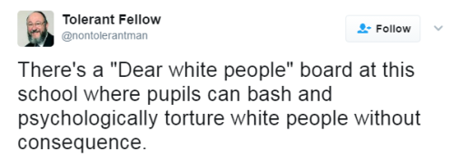 2foreloheem:nevaehtyler:So Black students wanting equal treatment is “torturing white people without