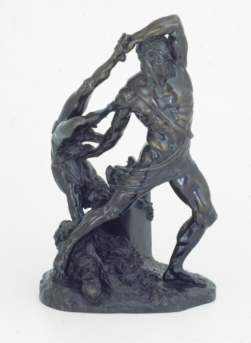 hismarmorealcalm:Statuette of Hercules and Lychas 1850/1900  After a lost model by Antonio Cano