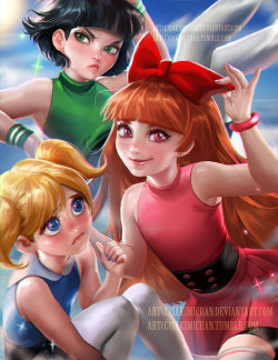 Powerpuff girls by sakimichan