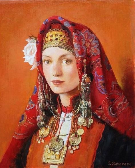 sabahzora: Paintings of Bulgarian women by Snezhana Slavova