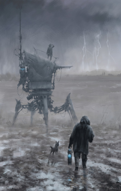 “1920 Storm Catcher” By Jakub Rozalski (a Tesla Mech)