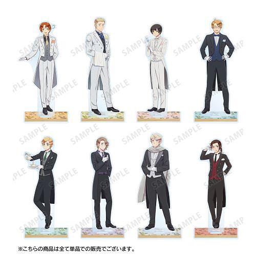Hetalia World Stars Butler Merchandise: Acrylic Stands &amp; Big Can Badges by ArmabiancaMSRP: 1