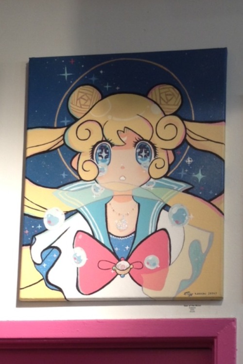 natsukigirl:  Some pix from the 20th Anniversary Sailormoon art show at Qpop in Little Tokyo // Los Angeles, CA - April 5, 2014 I bought the retro cosmonaut looking Sailormoon print called ‘Retro Moon’ by hyamei (but I don’t get to take it home