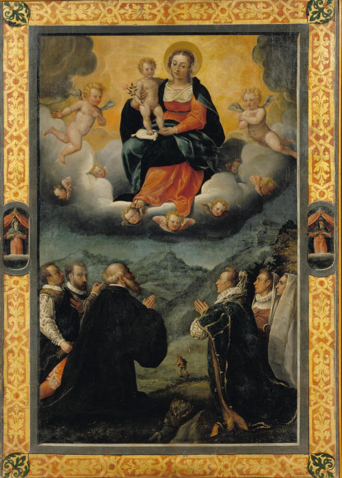 Madonna with Child in Glory and Six Worshippers, by Girolamo Griffoni, Accademia Carrara, Bergamo.