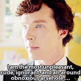 merindab:   Sherlock + self-awareness  thescienceofjohnlock  #the actual definition of ‘i feel like im the worst so i act like im the best’  
