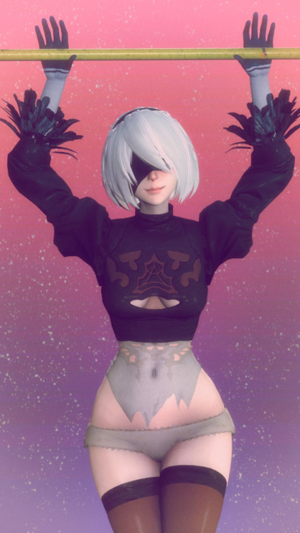 YoRHa No.2 Type B showing off some of her non battle related features... Here we have 2B from NieR: 