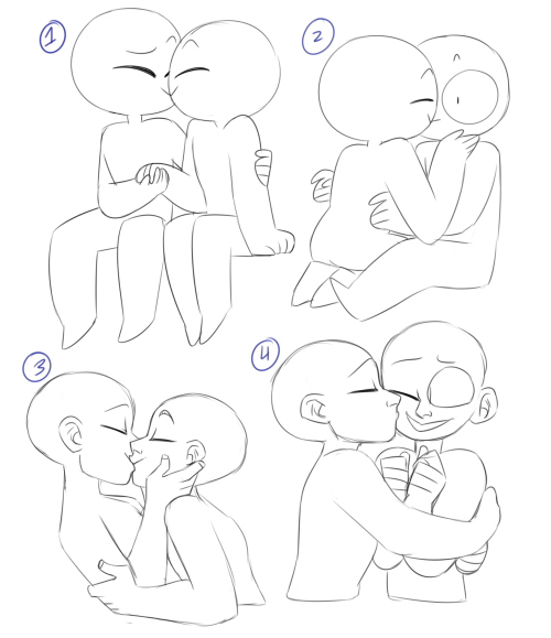 KISSY POSES 1I heard from a lot of peeps that kisses are hard to draw so feel free to practice with 