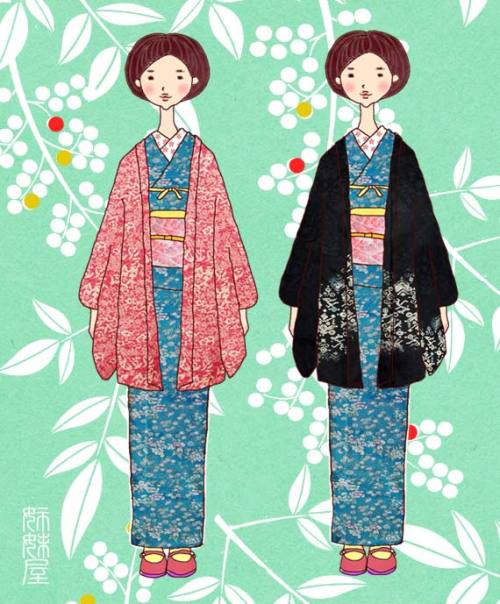 Kimono Shimaiya posted a great article discussing the different styles you can get from just changin