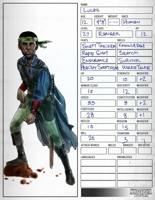 giancarlovolpe: killing–moon: The Stranger kids as their D&D counterparts.by Bob Al-Gree