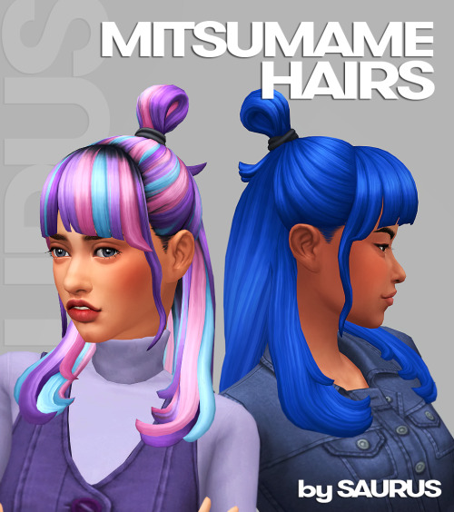 saurussims:✨Mitsumame Hairs by Saurus✨Sorry for the delay, many moons were spent on the UV map Versi