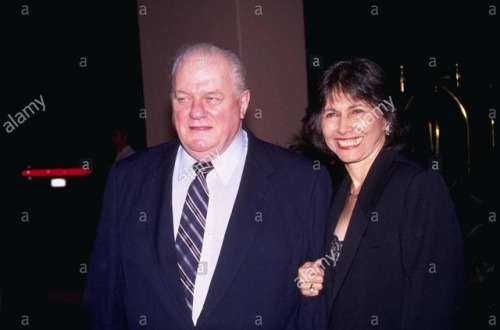 Charles Durning and wife at the Tommy Lasorda, Jr. Memorial Foundation in 1995.