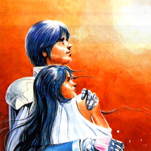 indigozeal:Illustrations of Rhys and Maia from the Phantasy Star III Hint Book.  (From scans taken f