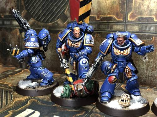 a-40k-author:cam2d:Ultramarines Intercessors, sans a guy who got melted by plastic glue.They’re perf
