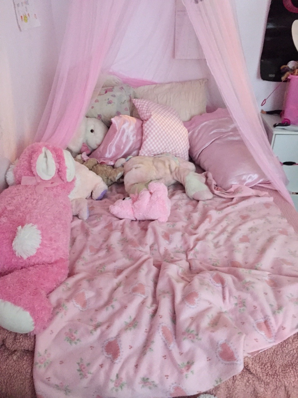 strawberry-kisu:  lilkittenbrat:  My bed is fucking pretty  Yes it is in jealous