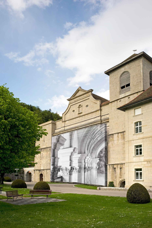 asylum-art:  Barock byRenate Buserat the Bellelay Abbey Foundation Protagonist of this year’s edition of the Bellelay Abbey annual art exhibition, Swiss artist Renate Buser presents Barock – a monumental photographic installation that celebrates