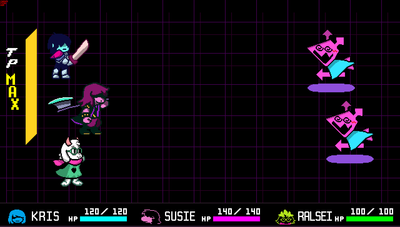 Virovirokun floated in! Did a redraw of some Deltarune battle sprites