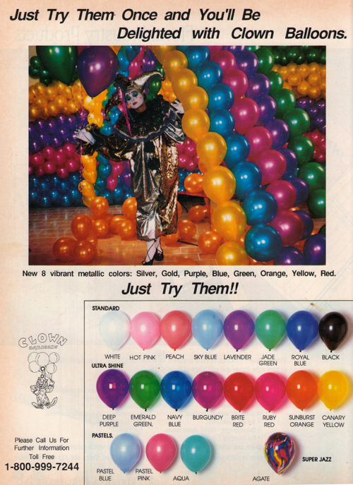 bilbao-song:Ad for Clown Balloons, 1991.