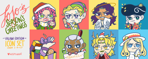 I made a festive jojo villain icon set for me and my friends and now you too can become your favouri