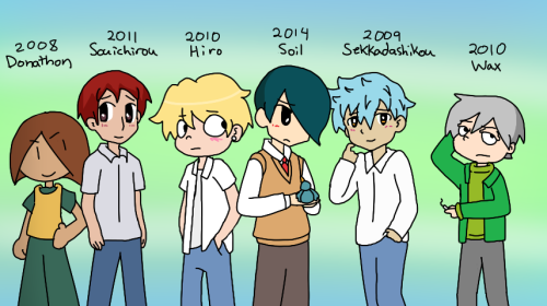 I drew the main characters from most of my projects ever, and then also the main guys because the id