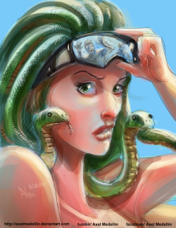 Axelmedellin:  Daily Sketch 9 Aug 2015 Medusa 