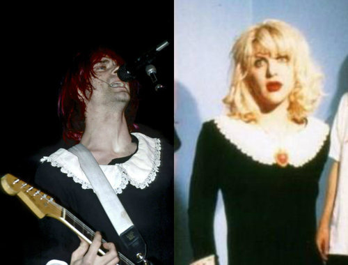 dearmissmodify:  The dress got worn by the whole family Kurt Cobain, Courtney Love & Francis Bean Cobain 