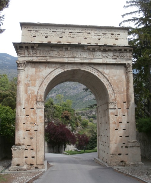 ancientart: The Arch of Augustus at Susa, the best preserved of all Augustan arches in italy. On the