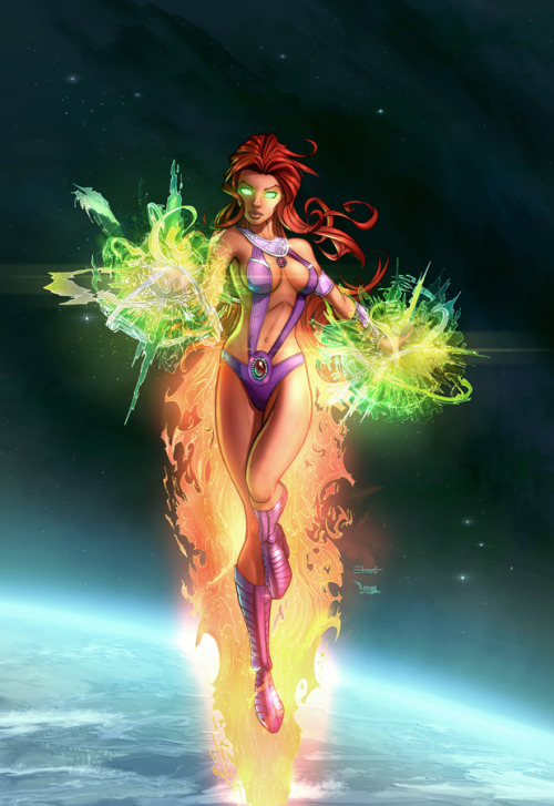 superheropinups:  Starfire - Chris Ehnot adult photos