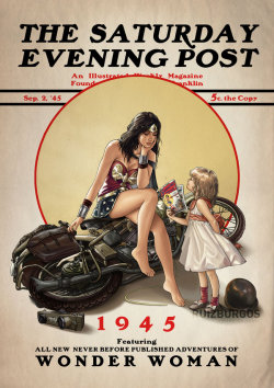 thebreilly:  Norman Rockwell inspired “Saturday Evening Post” DC Cover Art by  OnlyMilo a.k.a. Ruiz Burgos