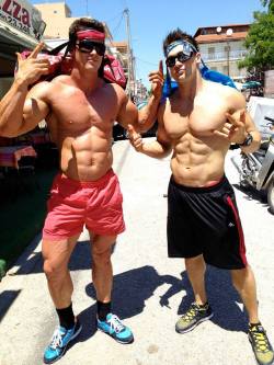 Hunks on street