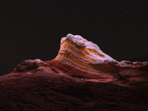 itscolossal:Long Exposure Photos Capture the Light Paths of Drones Above Mountainous Landscapes