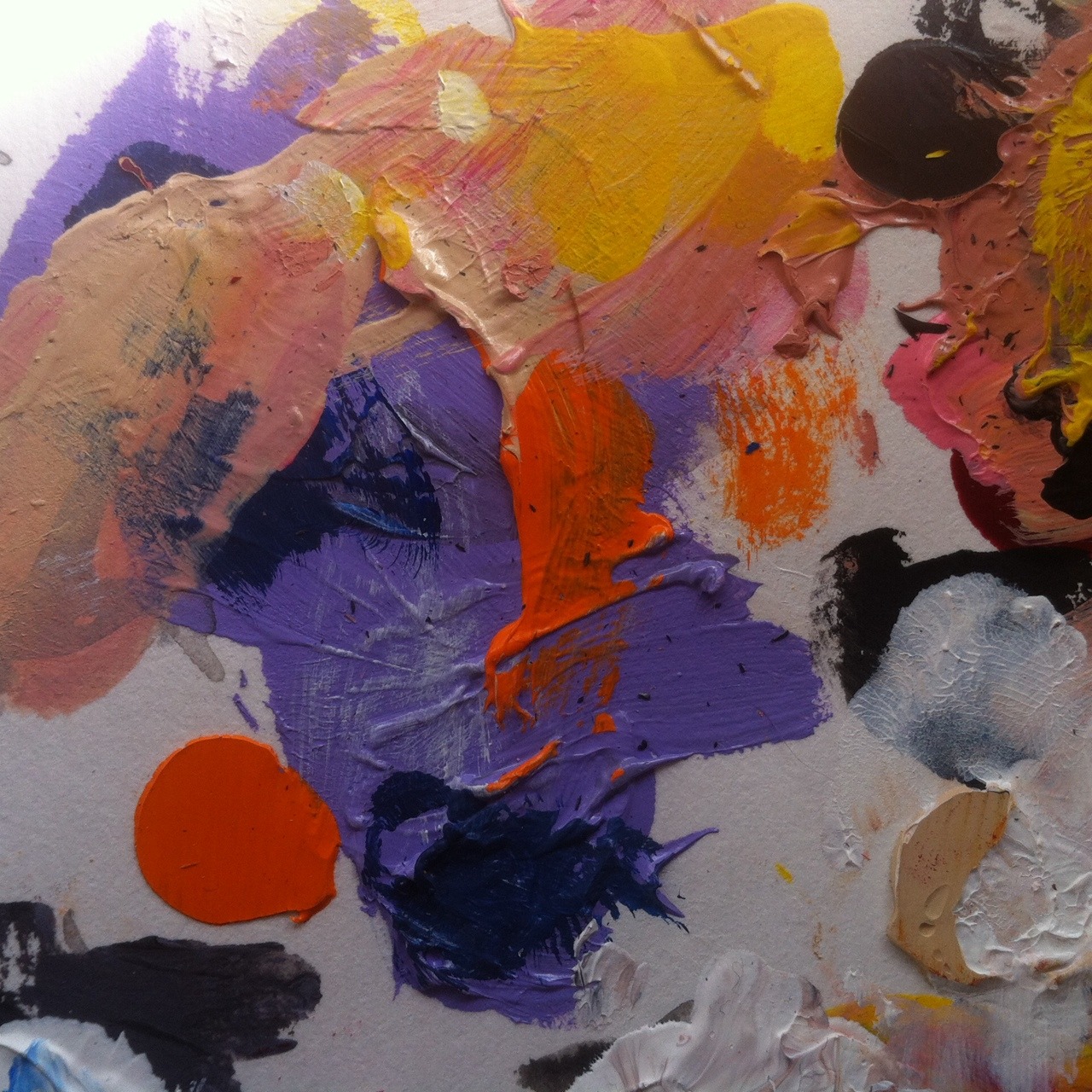 artvevo:  scraps of paper I used as palettes when I first started painting!!! beautiful