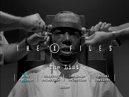  “The List” Menu Screen from the Collector’s Edition DVDs 