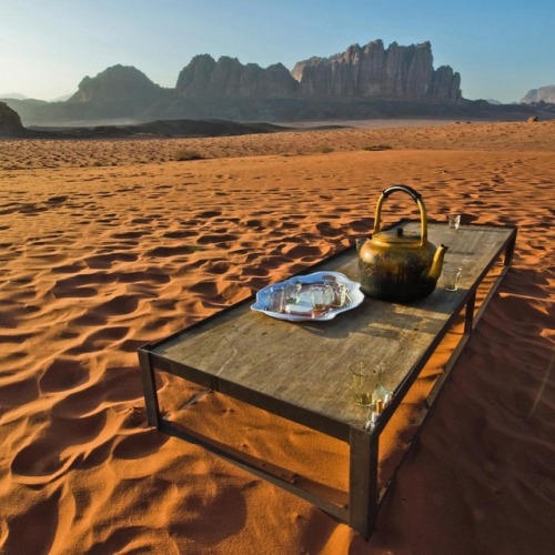 Tea in the desert of Wadi Rum, Jordan. #EverythingEverywhere #TLPicks #BBCTravel #LiveTravelChannel 