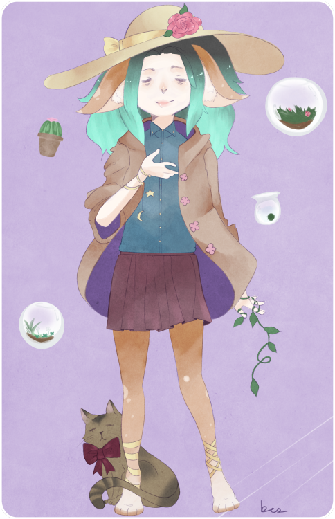 i did something for witchsona week for the first time ever! me, a deer halfling nature witch who has