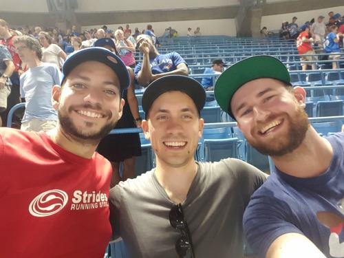 At the game last week. It was hot as balls but the jays won.  @everythings-shiny-captain and @m