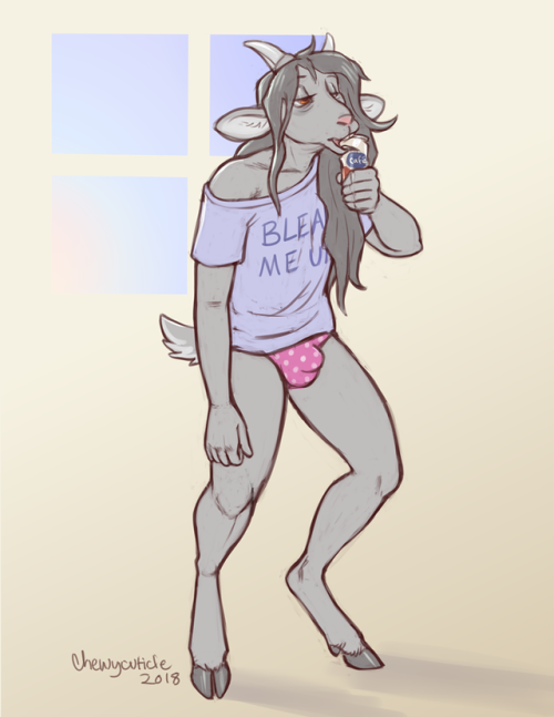 Havin his morning coffee&hellip;.can.sketch stream commission for goatmancer