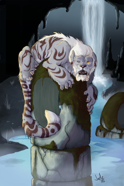wethatkindoforc:  wethatkindoforc:  To be filed under “stupid cat man takes a Pandarian level in badass” or, alternatively: “that time Jade spent five hours painting a f*ckin’ pillar.“ This drawing was one big learning process for me. I have