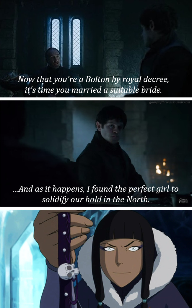gaangofthrones:        “Now that you’re a Bolton by royal decree, it’s time