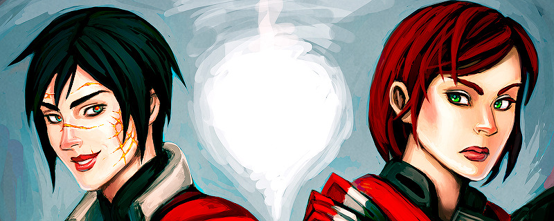 itsprecioustime:  If Shepard and sassy!Hawke switched places. Running circles around