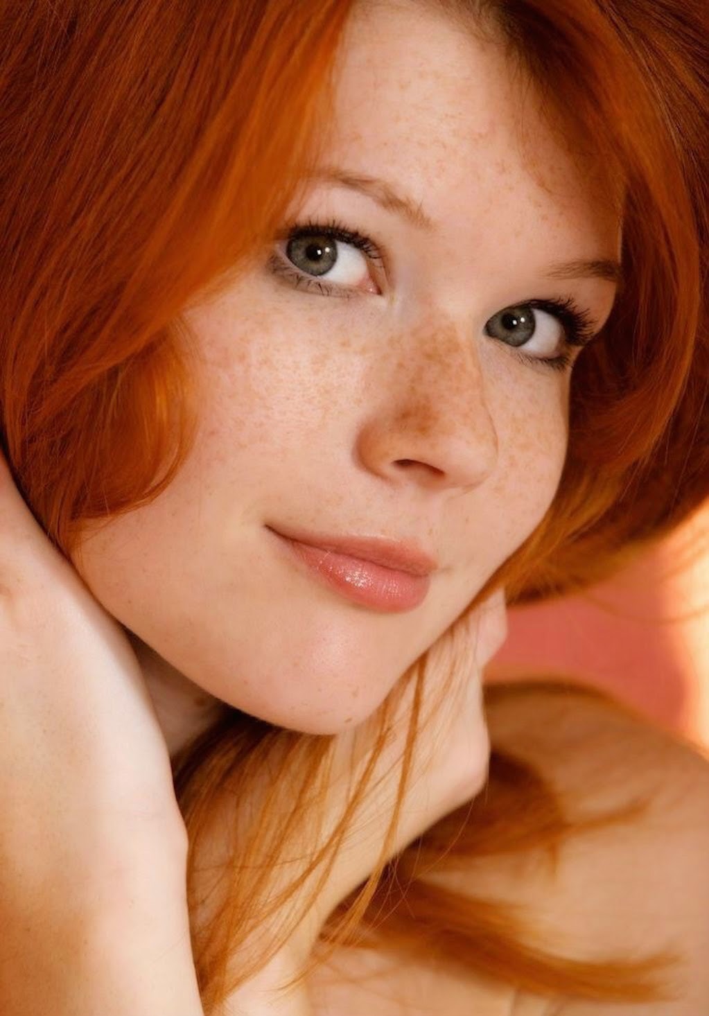 Redhead freckles green eyes