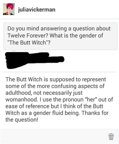 the-butt-witch:I asked Julia this question via my main blog so I covered up my url for privacy reaso