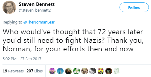 thetrippytrip: That’s just great! Very clear message: American heroes were fighting Nazis (racists) in World War II. Now Norman condemns the unjust actions of police who kill unarmed black people. It’s hard to deny the existence of racial profiling
