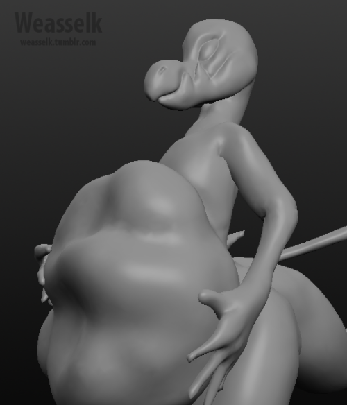 weasselk:My first 3D vore model which I made during last stream. nice~ ;9