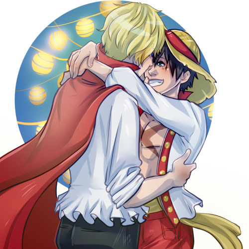 trashchaser:Slowdance - SanluWhole cake AU where its all the same but sanji marries luffy instead