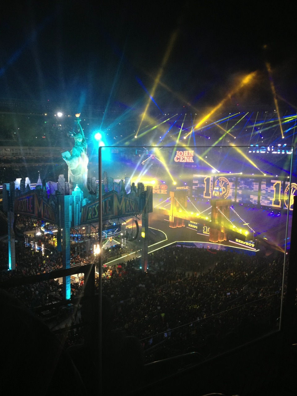 julesername:  A few photos of Wrestlemania from my perspective.  Ah pretty lights!