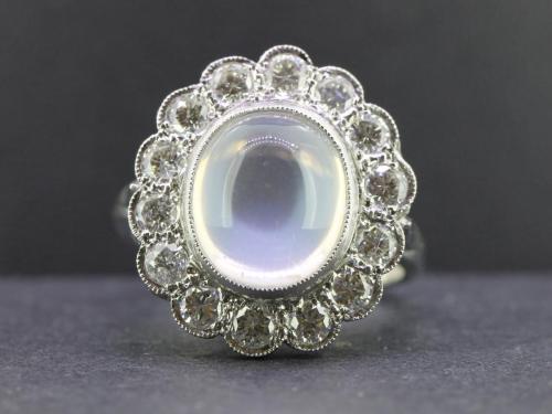allaboutrings: Platinum Moonstone and Diamond Ring